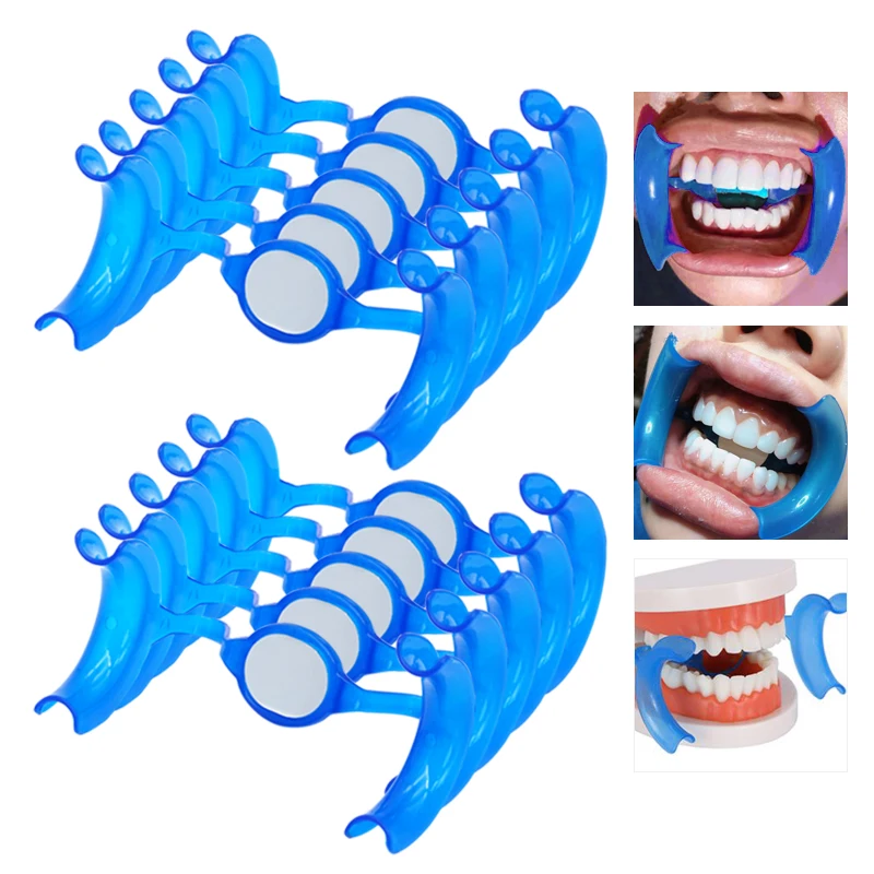 Ouvre-bouche de type M avec miroir, outils de dentiste, équipement de soins bucco-dentaires, écarteur de joue, extenseurs dentaires, outils orthodontiques, 10 pièces