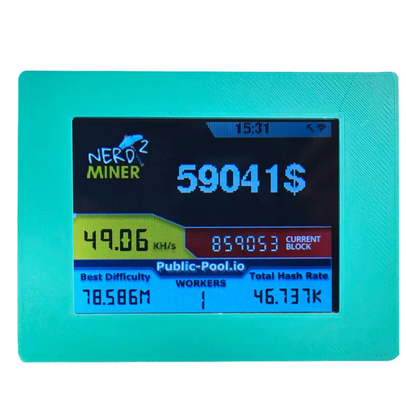 Nerdminer V2 Miner 56KH/S 2.8 بوصة شاشة الكريستال السائل BTC اليانصيب مينر بيتكوين سولو مينر Nerd مينر أ