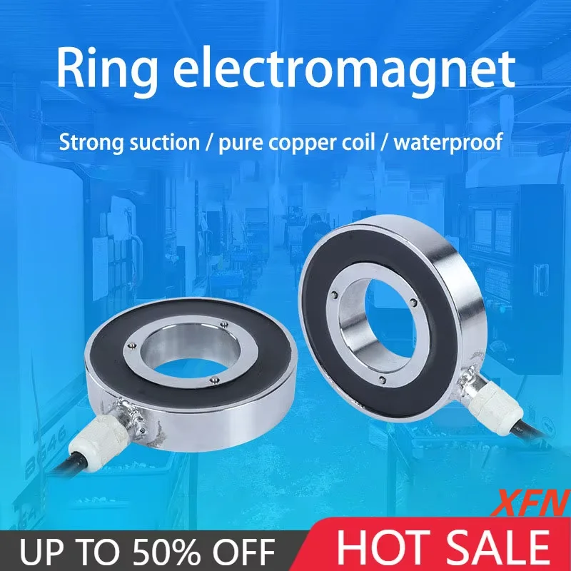 

12V/24V Waterproof Ring Suction Cup Electromagnet 90/52/20mm Annular Hollow Magnet 75/40 /20mm 80/35/20mm ElectroMagnetic Sucker