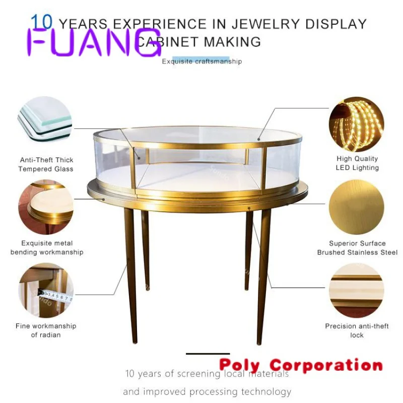 Custom  Display cabinet 2022 new fashion style high-end round drawer glass watch glass jewelry display cabinet guangzhou shero