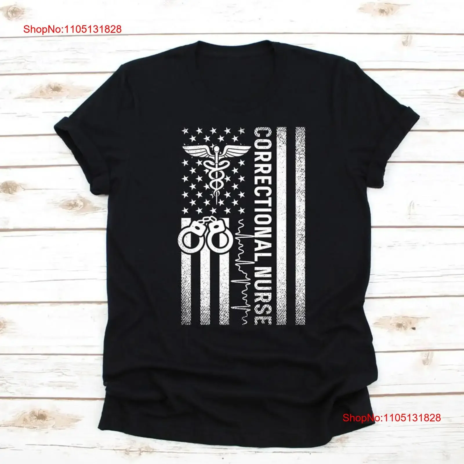 Correctional Nurse USA Flag T Shirt Prison Health Care Jail Med vintage Washed Comfortable Top For Everyday Wear fashion