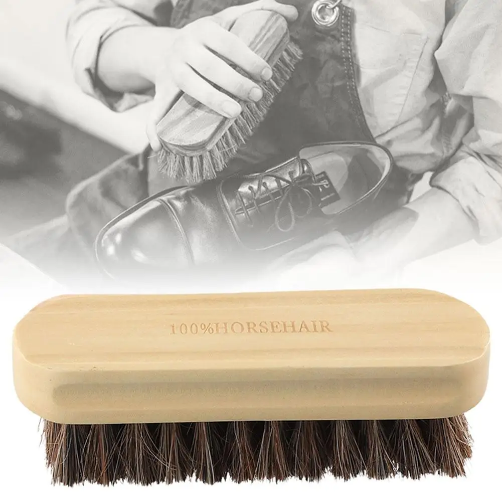 

Original Horsehair Wood Brush Car Seat Handle Details Polishing Brush High-End Shoe Brush Clothing Brush Cleaning Brush