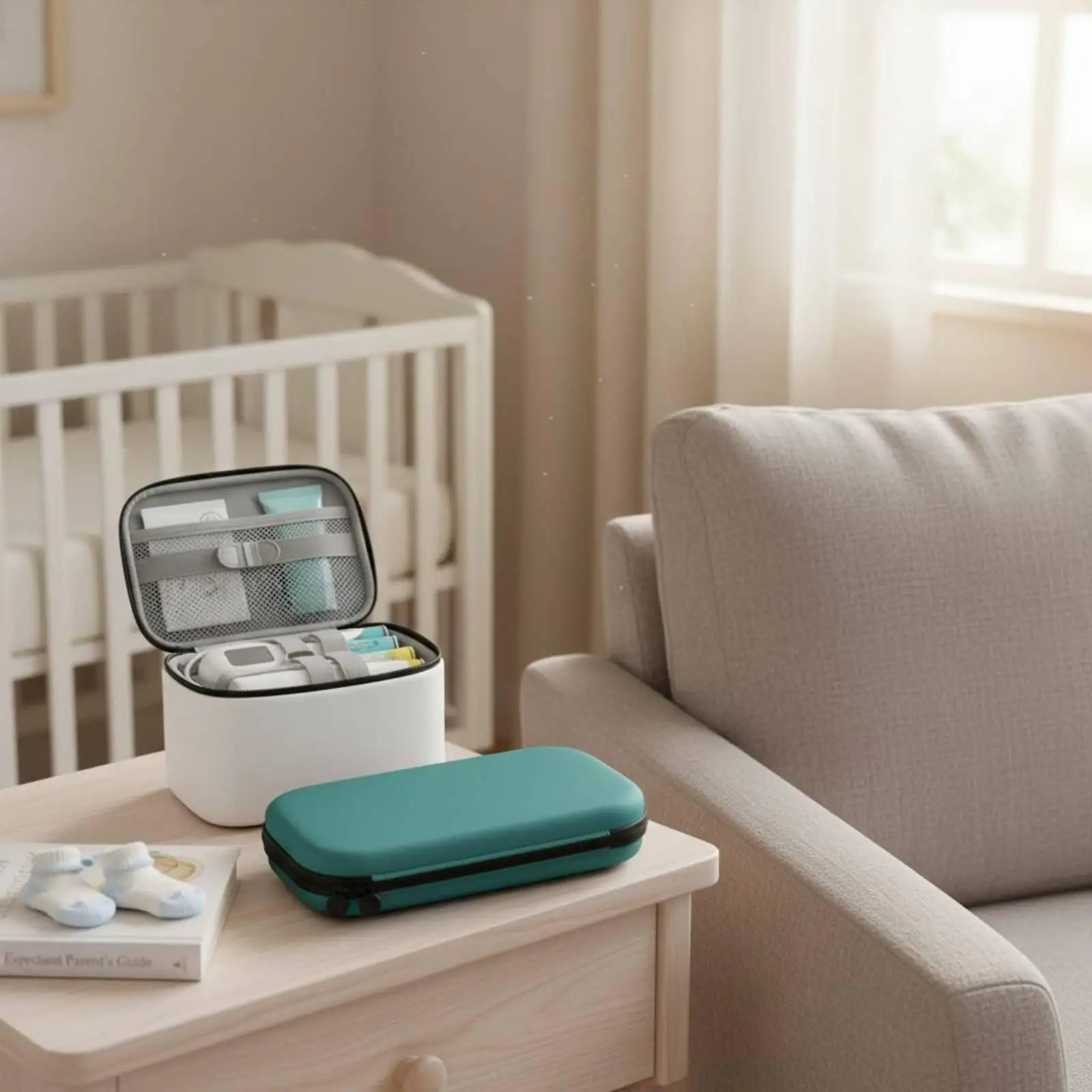 EVA Maternity Listener Case with Mesh Pocket Water Resistant Pregnancy Audio Device Holder for Clinic and Home Use