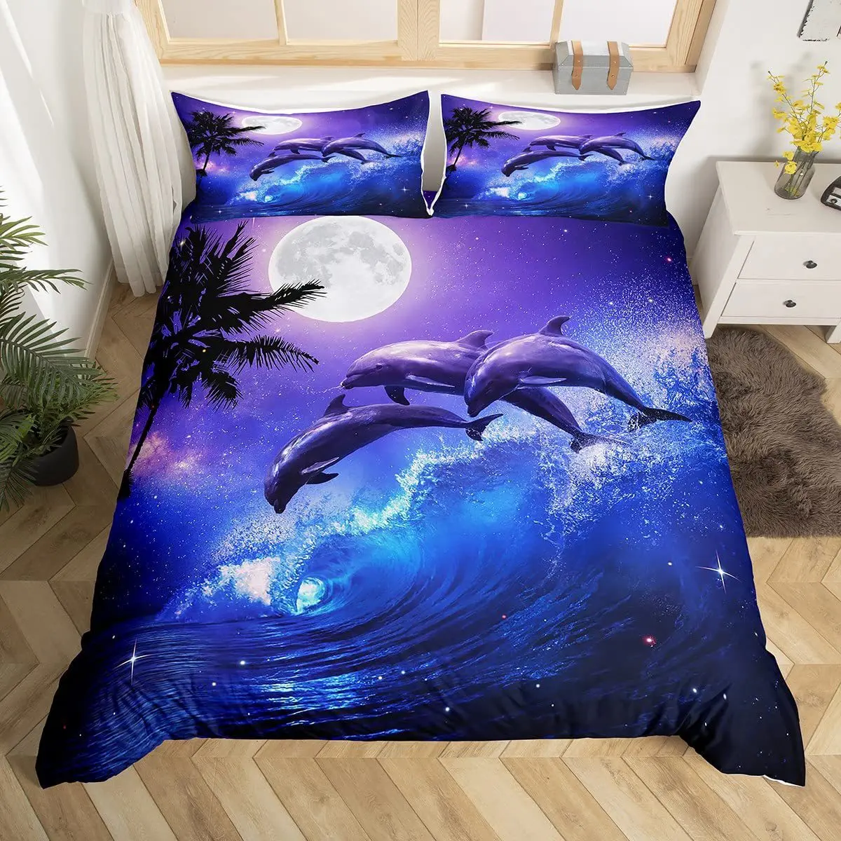 2/3pcs bedding set Digital Print Comfortable Duvet Cover for Home Bedroom Decoration, 1 Duvet Cover and 2pillowcase with Zippers
