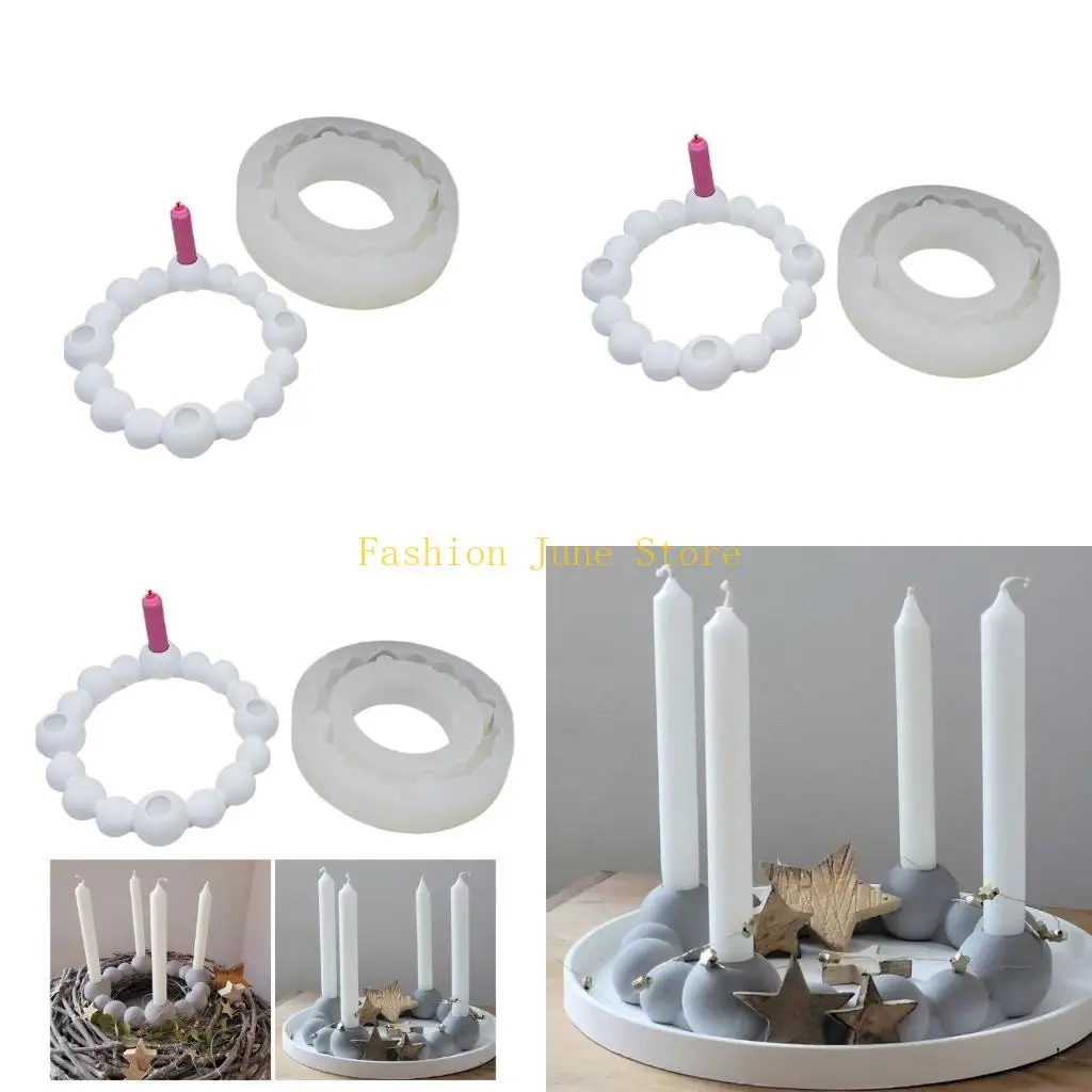 

N5KA Hand-Making Round Balls Base Moulds Holder Candlestick Mold for Hand-Making Ornament Decorating Your Home