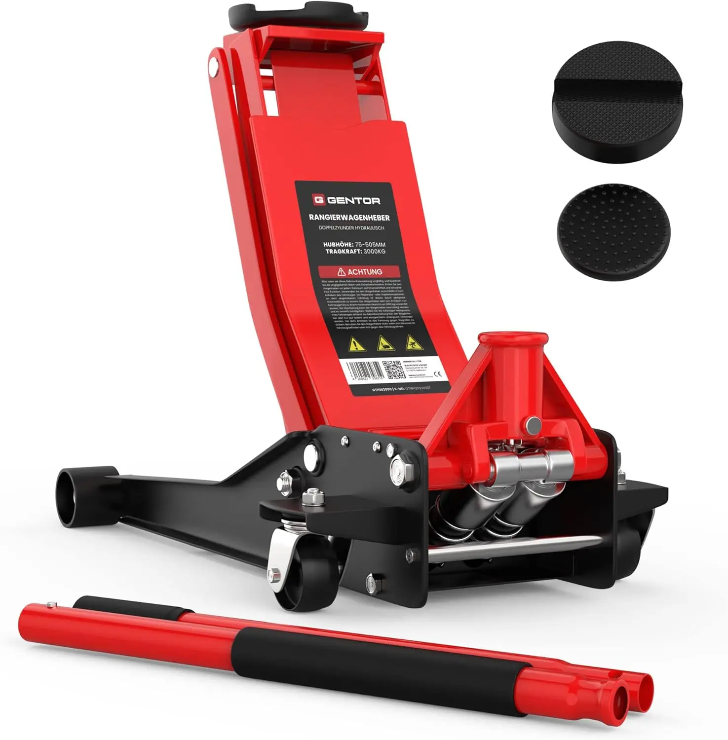 

3-Ton Low Profile Hydraulic Floor Jack with Rubber Pads for SUV and Car Lifting