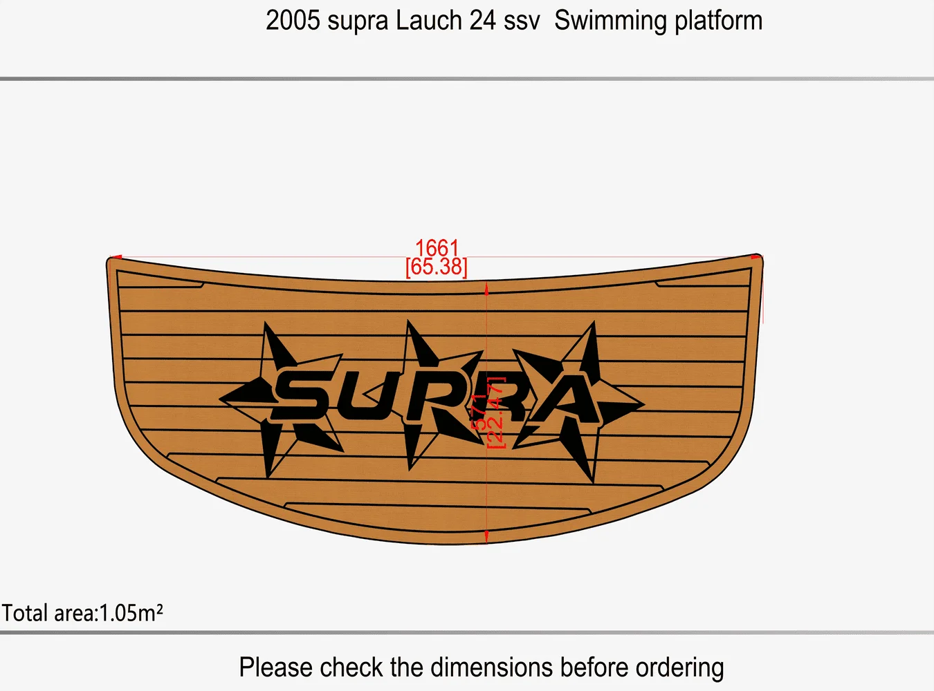

Морской коврик из ПВХ с имитацией тика, нескользящий, из пены ЭВА, 1/4 дюйма (6 мм), для Supra Lauch 24 SSV, 2005 г.