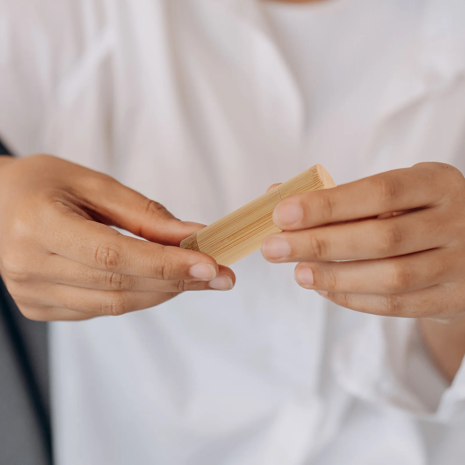 หลอดลิปสติกไม้ไผ่แบบเติมได้ ขนาด 5 กรัม ที่ใส่ลิปบาล์มแบบพกพา ภาชนะ DIY สำหรับเก็บเครื่องสำอาง