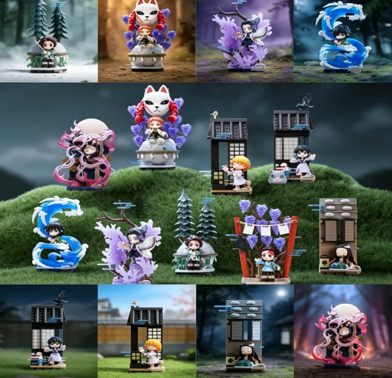 POP MART DEMON SLAYER Unwavering Resolve Arc Series - Caja Sorpresa Misteriosa con Figura de Personaje de Anime