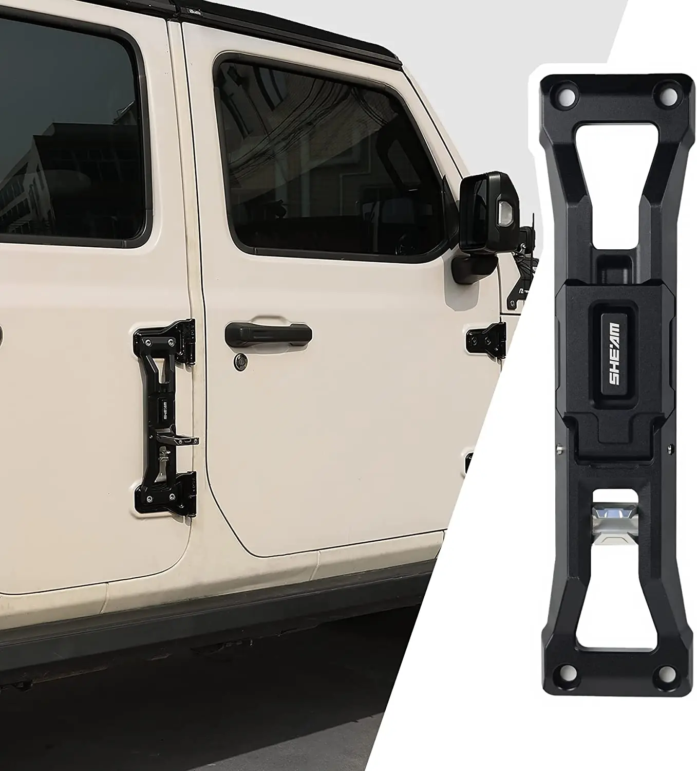 

Door Hinge Step Foot Pegs Folding Foot Pedal Aluminum Alloy Exterior to Rooftop Compatible with Jeep Wrangler 2007-2023 JK JKU J