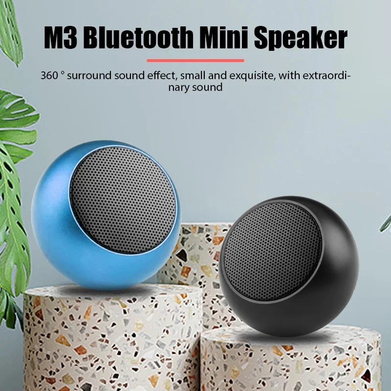 M3 Mini Wireless Bluetooth Speaker Portable Small Steel Gun Metal Heavy Subwoofer Outdoor Mini Bluetooth Small Speaker