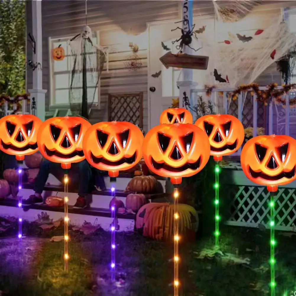 

Halloween Party Decoration Halloween Ghost Decorations Solar Powered Color Changing Pumpkin Pathway Lights 6pcs Ip65 Waterproof