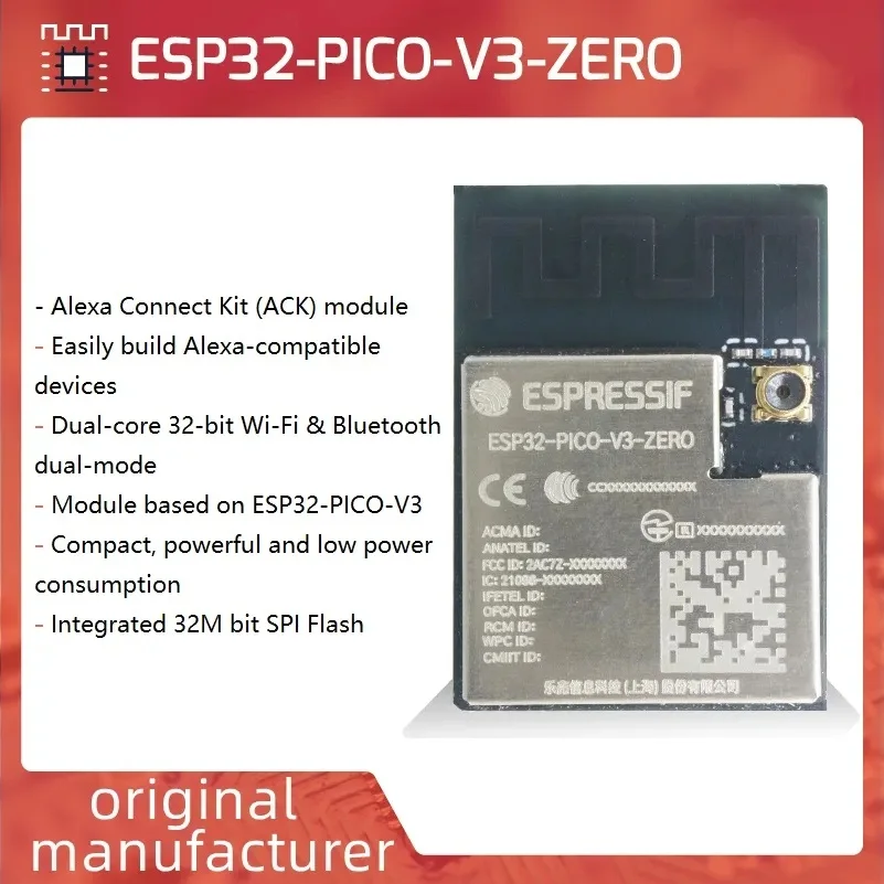 ESP32-PICO-V3-ZERO модуль Alexa Connect Kit (ACK) 2,4 ГГц WiFi Bluetooth 4 Мб флэш-памяти