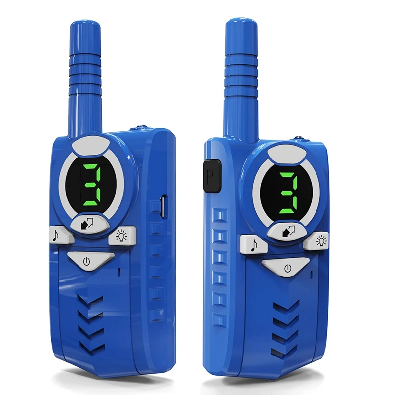 2PCS Walkie Talkies For Kids With 22 Channels & 3 Mile Range Blue ABS For Outdoor Hiking Camping For 3-12 Year Old Boys Girls