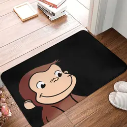 Curious George Cute Doormat Bathroom Rectangle Soft Carpet Entrance Home Living Room Brown Monkey Anti-slip Floor Rug Door Mat