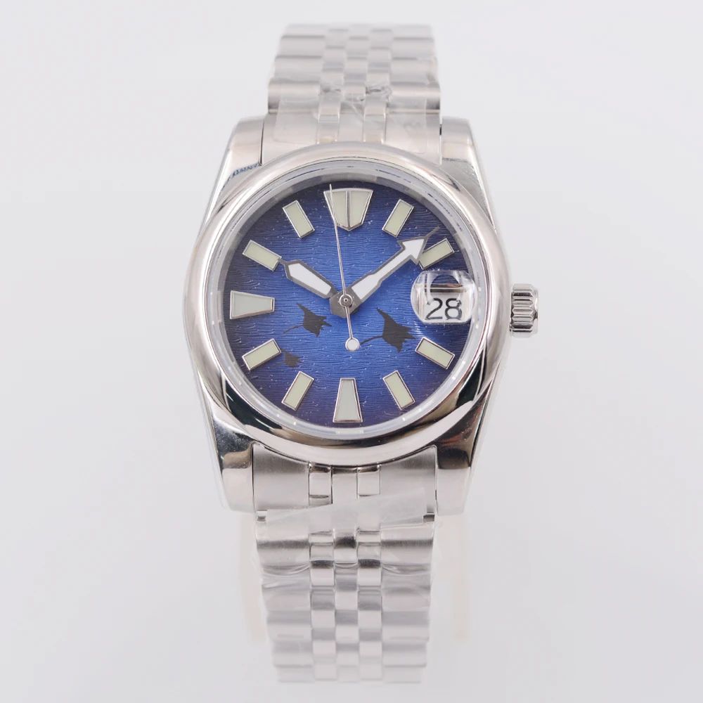 Corgeut 36mm/39mm Orologio automatico da uomo NH35 10ATM Movimento Vetro zaffiro Quadrante luminoso verde