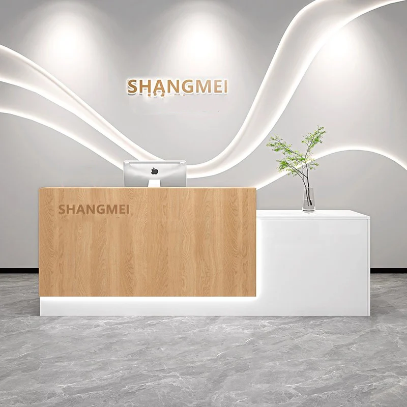 

Hair Salon Office Reception Desk Counter Luxury Italian Aesthetic Storage Reception Desk Counter Decorations Salon Furniture