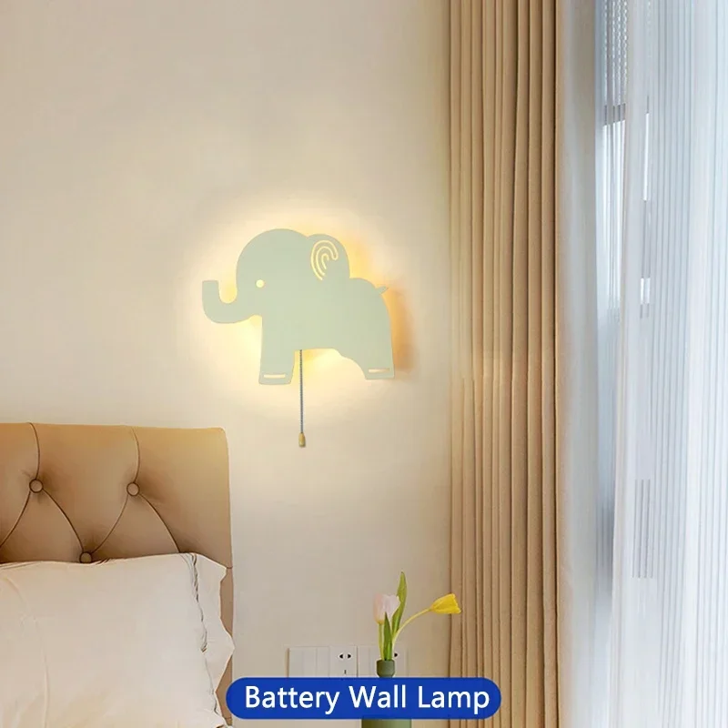Simplicity Nordic Cute Cartoon Dolphin Shape LED Wall Lamps Indoor Lustre Lights for Children Bedroom Home Decoration Chandelier