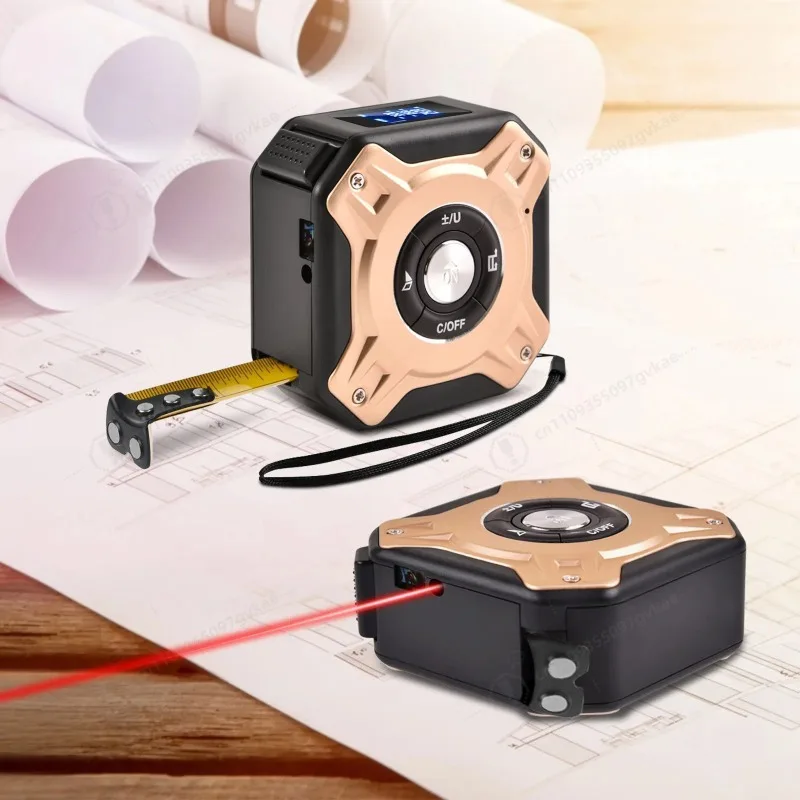 Laser Tape Rangefinder 5m/40m/60m Rangefinder Area Comparison Measurement Aluminum Alloy Shell