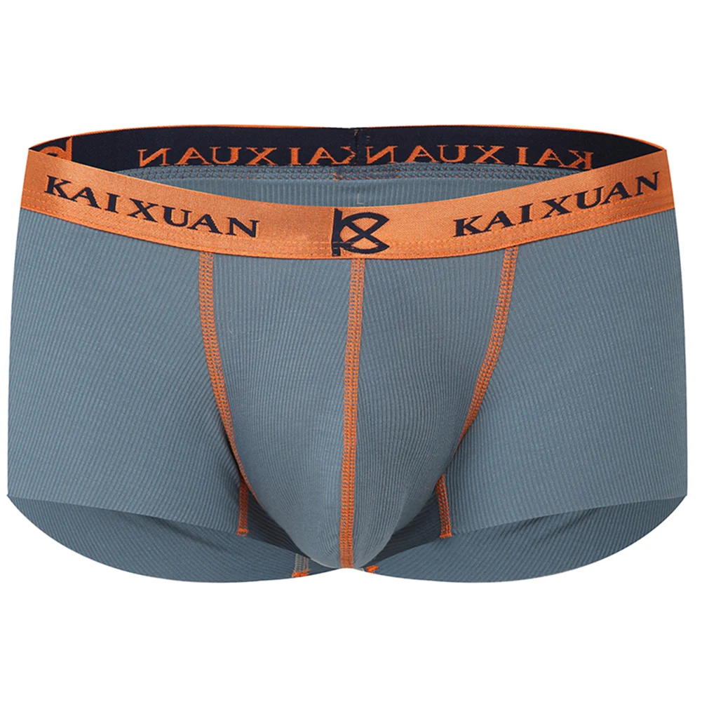 

Mens Cotton Underwear Boxer Shorts Seamless Pouch Bulge Low Rise Knit U Convex 3D Crotch Breathable Ropa Interior Sin Costuras