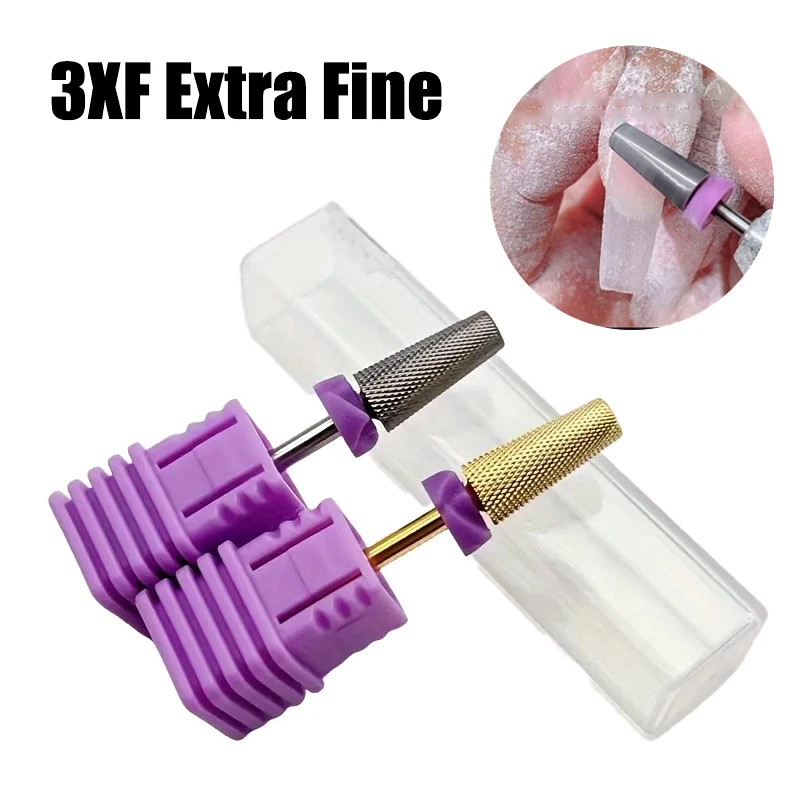 3XF Punte da trapano per unghie 5 in 1 Ruota Fresa elettrica in acciaio al tungsteno per manicure Strumenti per rimozione smalto gel Strumento per manicure