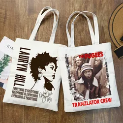 Fugees-Sacs fourre-tout en toile pour femmes, Réfugiés Lauryn Hill, Sac à provisions réutilisable, Sac à soupe, Grand sac à main initié