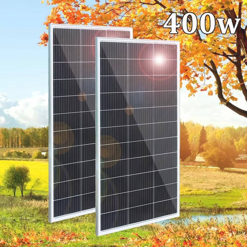 Glas-Solarpanel 400W 200W Gehärtetes Glas Starres Photovoltaik-Panel 12V Batterieladegerät für Zuhause Wohnmobil RV Boot EU-Lager
