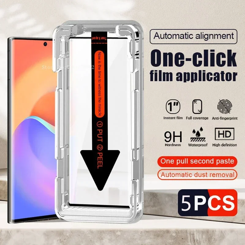 

Защитная пленка из закаленного стекла (5 шт.) для Redmi 14C, 15A, Note 14 SE, 15, 13 Pro Plus 4G, 5G с легкой установкой и комплектом для автоматического удаления пыли