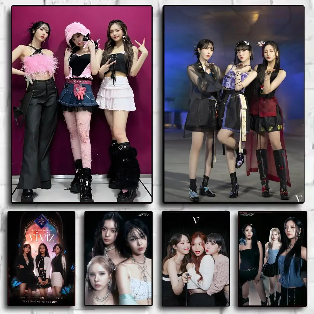 

Постеры-наклейки V-VIVIZ Pop Group, самоклеящиеся наклейки на стену для спальни, гостиной, дома, HD декор, подарок