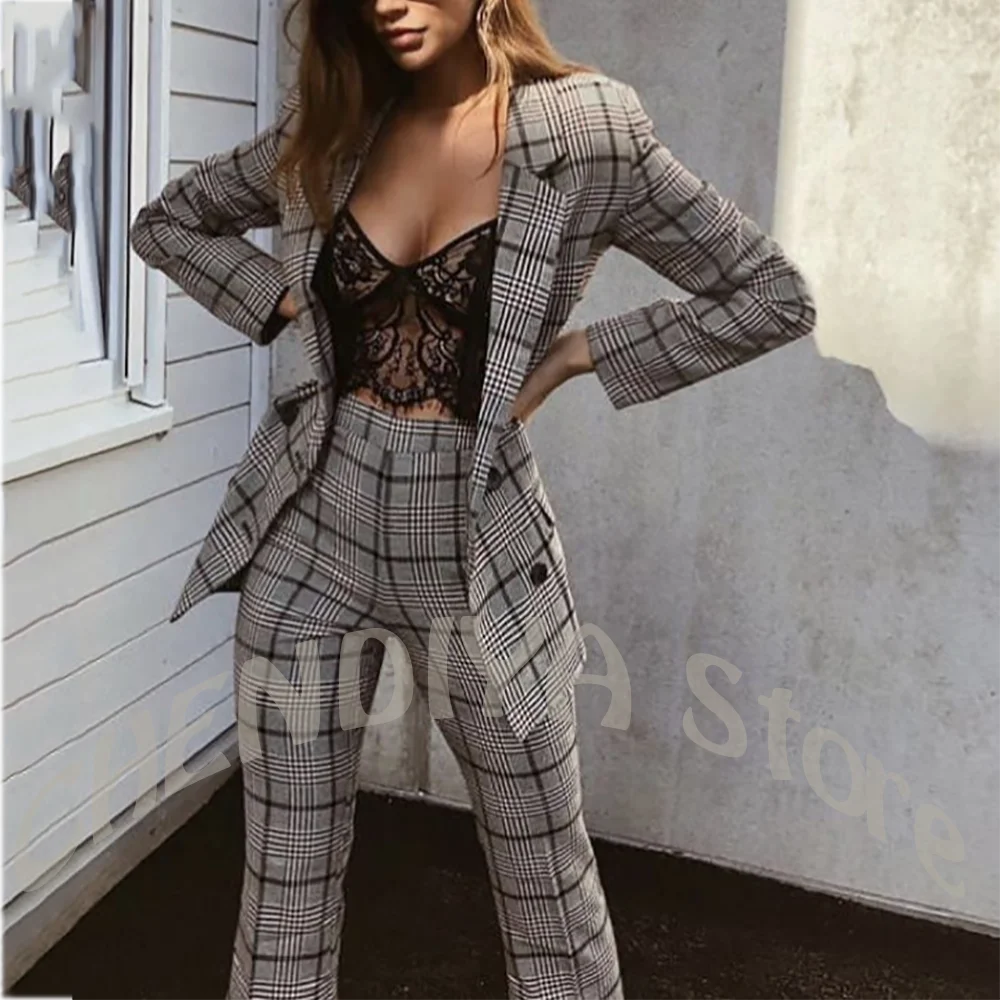 Elegant Women Suits 2026 Spring Autumn Fashion Slim Fit Jacket with Pants Notched Lapel Business Work Wear Female Outerwear