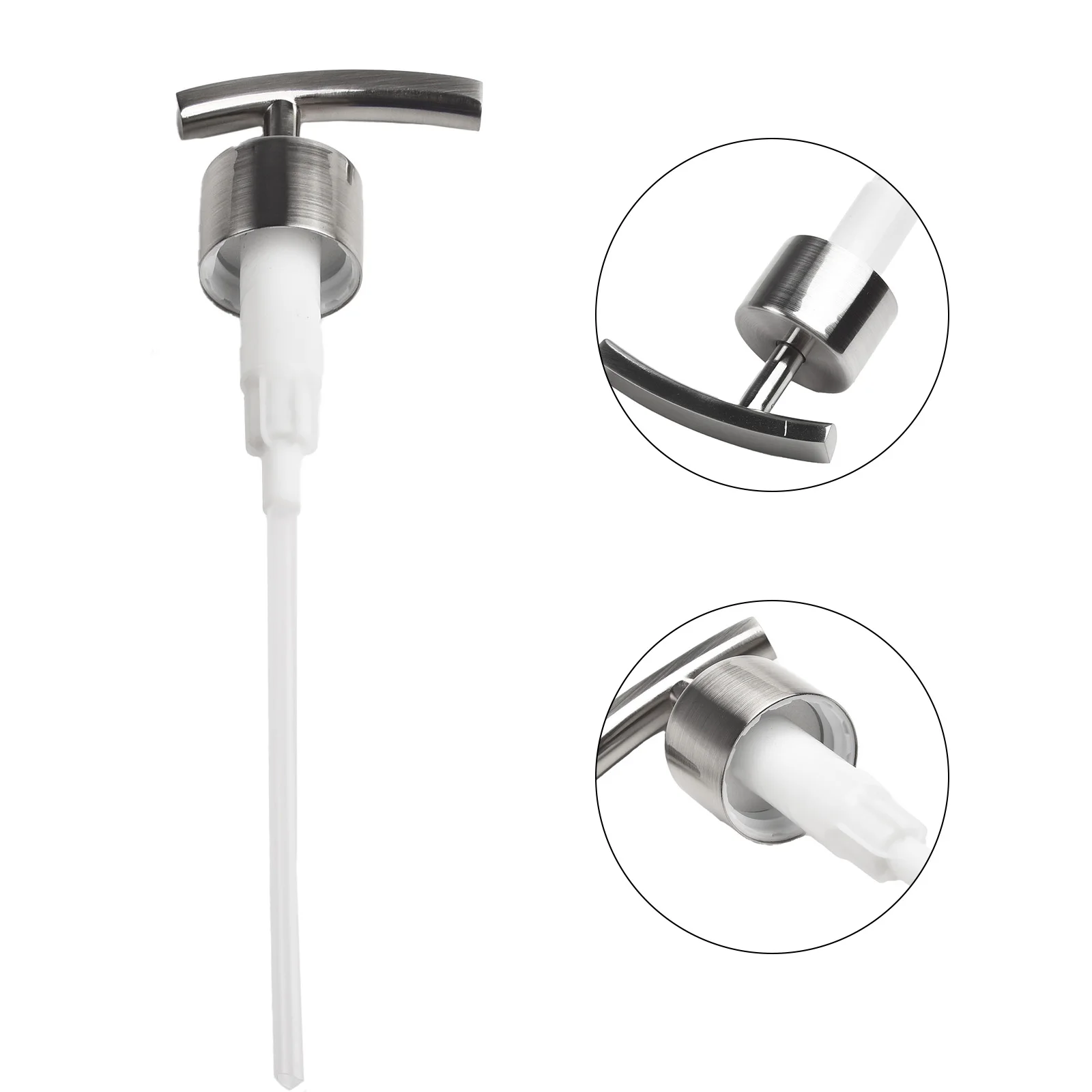 304 Stainless Steel Hand Shampoo Bottle Pump Head Bathroom Press Head Lotion Pump Head Soap Pump Liquid Lotion Dispenser Head