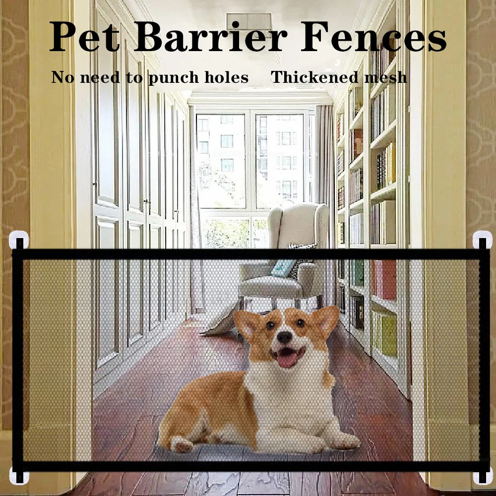 Pet Dog Barrier Fence Child Guard Isolated Gate Mesh Foldable Safety Enclosure Cat Dog Baby Separation Mesh For Dog Accessories