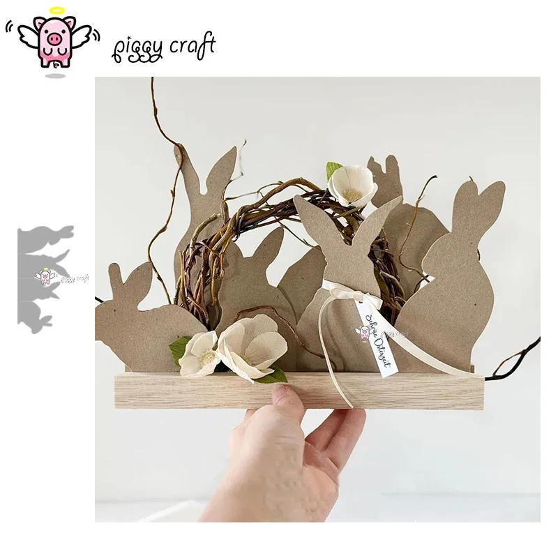 1 قطعة أصبع الحرفية المعادن قطع يموت قطع يموت قالب الأرنب بطاقة الديكور قصاصات ورقية كرافت سكين قالب شفرة لكمة الإستنسل يموت