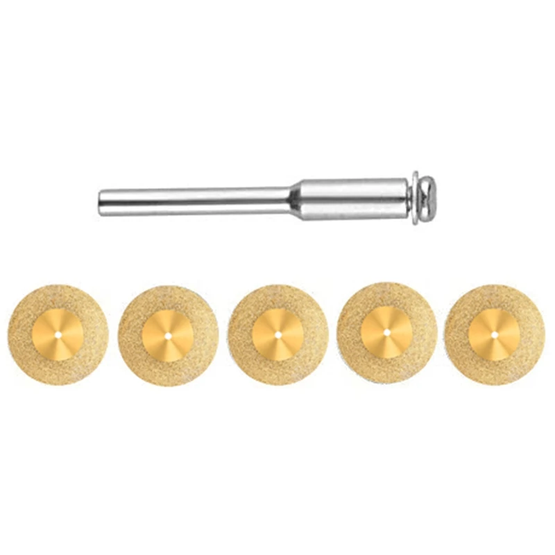 

N84R 10 Pcs Diamond Cutting Wheel Cut Off Discs Coated Rotary Tools Titanium Plated Diamond Wheel WITH/Mandrel