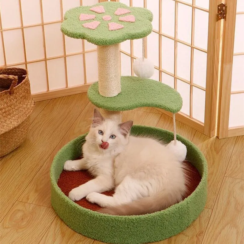 Cats Scratcher Cat Tree House Scratching Post for Cats Climbing Shelf Cat Tree Tower Condo Furniture Pet Products Scratch Frame