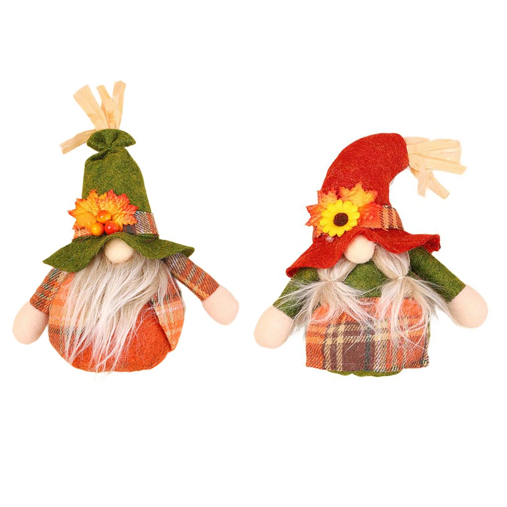 

Autumn Harvest Faceless Gnome Doll Set of 2 Handcrafted Elderly Figurines Suitable for Thanksgiving Party and Seasonal Decor