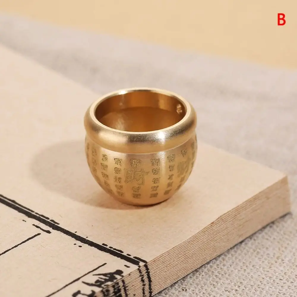 Small Ornament Small Brass Cornucopia Handmade Creative Treasure Bowl Glossy Cornet Wealth Figurine Attract Good Luck