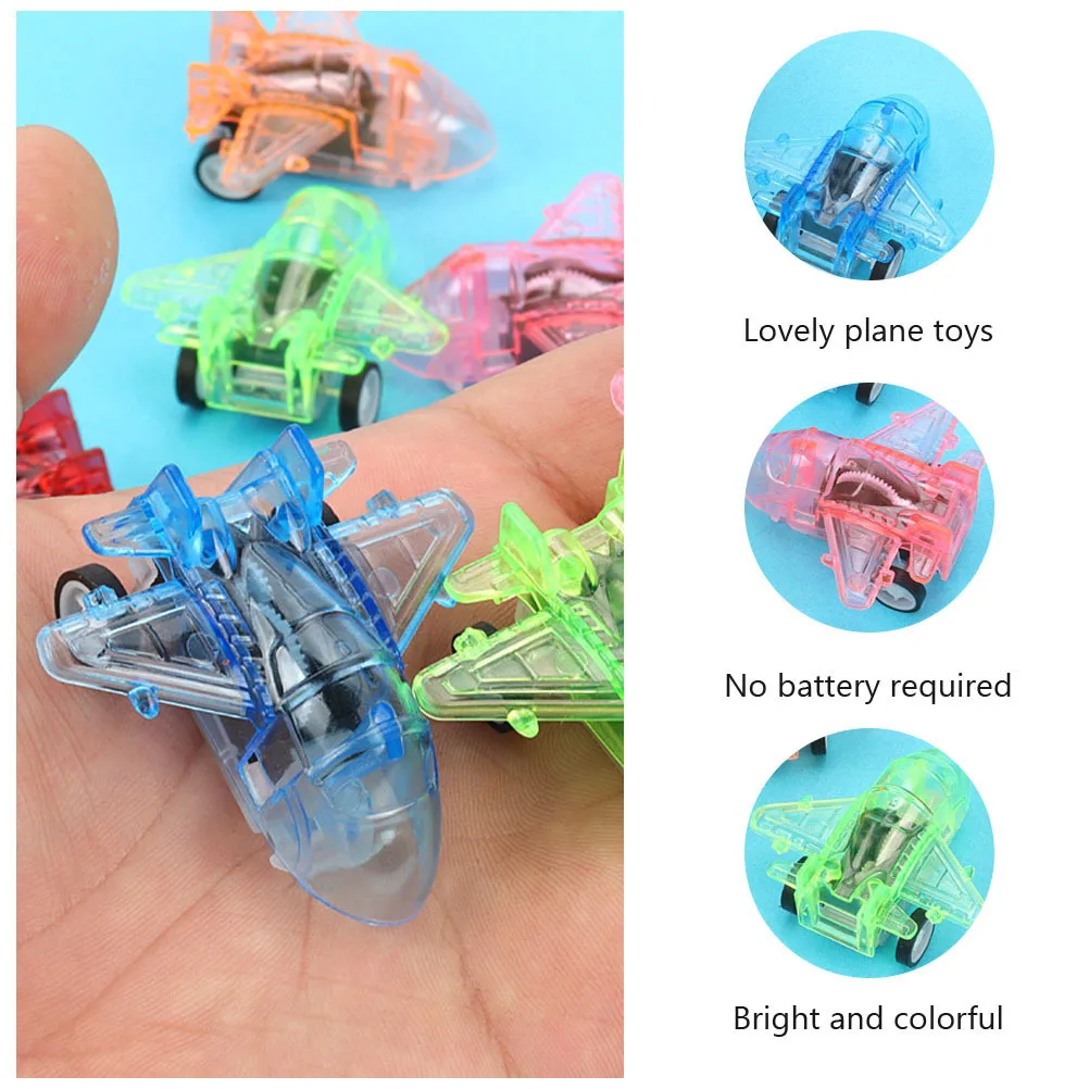 20pcs Friction Pull Back Jet Cartoon Plane For Kids Hand-Eye Coordination Educational Inertia Mini Size Plaything