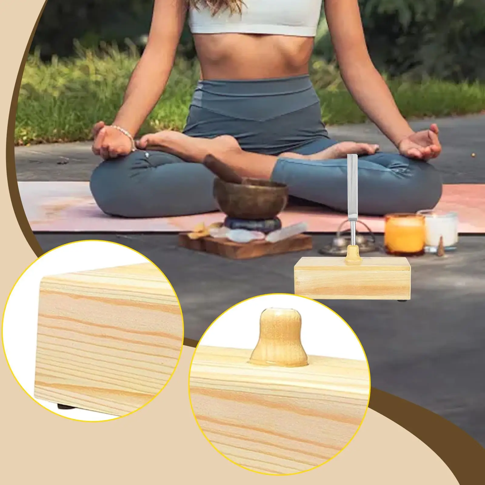 

Деревянный резонатор, прочный, портативный, профессиональный, компактный для медитации и релаксации