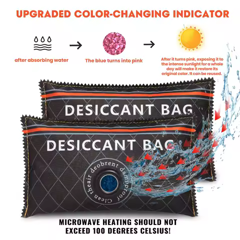 Car Dehumidifier Moisture Killer Bag Reusable Moisture Absorbing Bag Multifunction Silica Gel/Mineral for Wardrobe Shoe Cabinet