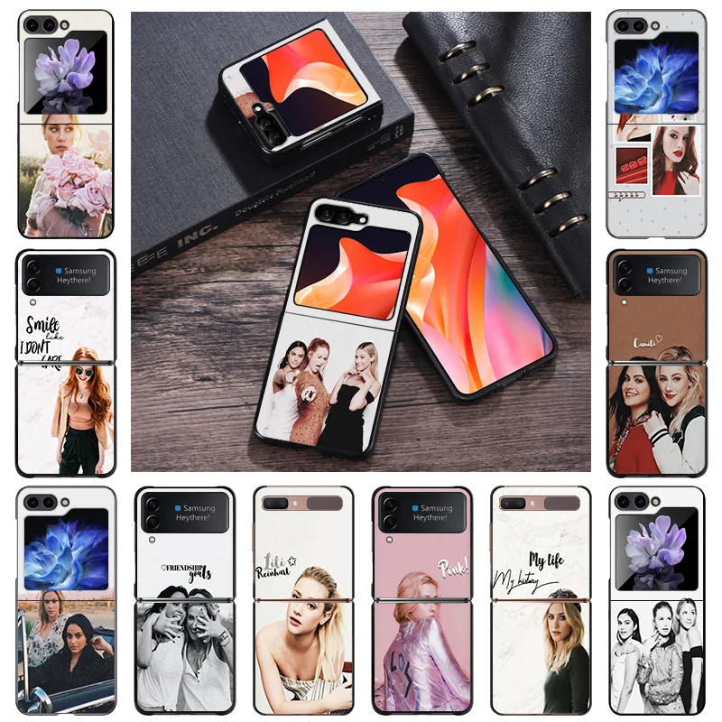 Жесткие чехлы для телефонов Samsung Z Flip 6 5 4 3 Galaxy Flip6 5G Flip5 Flip4 Flip3 Lili Reinhart Riverdale PC, черный матовый чехол