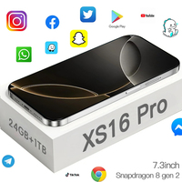 Original For Brand 24GB+1TB For Smartphone 7.3 inch XS16 Pro+ Full Screen 4G 5G Cell Phone 8000mAh Mobile Phones Global Version