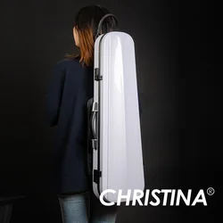 CHRISTINA High Quality Violin Case 4/4 Size White/Black Available Carbon Fiber NEW Style with Password Lock Music Bag VB112