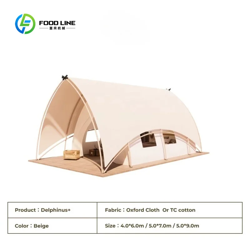 Customized Outdoor Luxury Sailing Shape Hotel Tent Waterproof Glamping Safari Lodge Tent House for Camping Resort