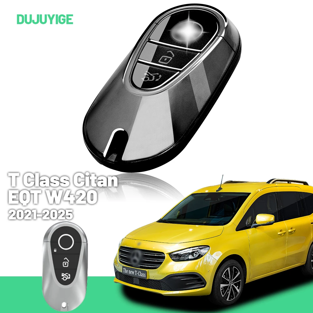 Clear TPU Car Key Case For Mercedes-Benz T Class Citan EQT W420 2021-2026 Key Fob Cover Protector Shell Auto Accessories 2024