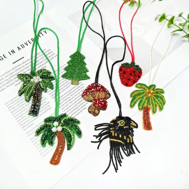 

[YU] нашивка с аппликацией в виде кокосовой пальмы, кристалл, гриб, блестки, одежда ручной работы из бисера, пришить нашивки, подвесная веревка, брелок для ключей, сумка, кулон