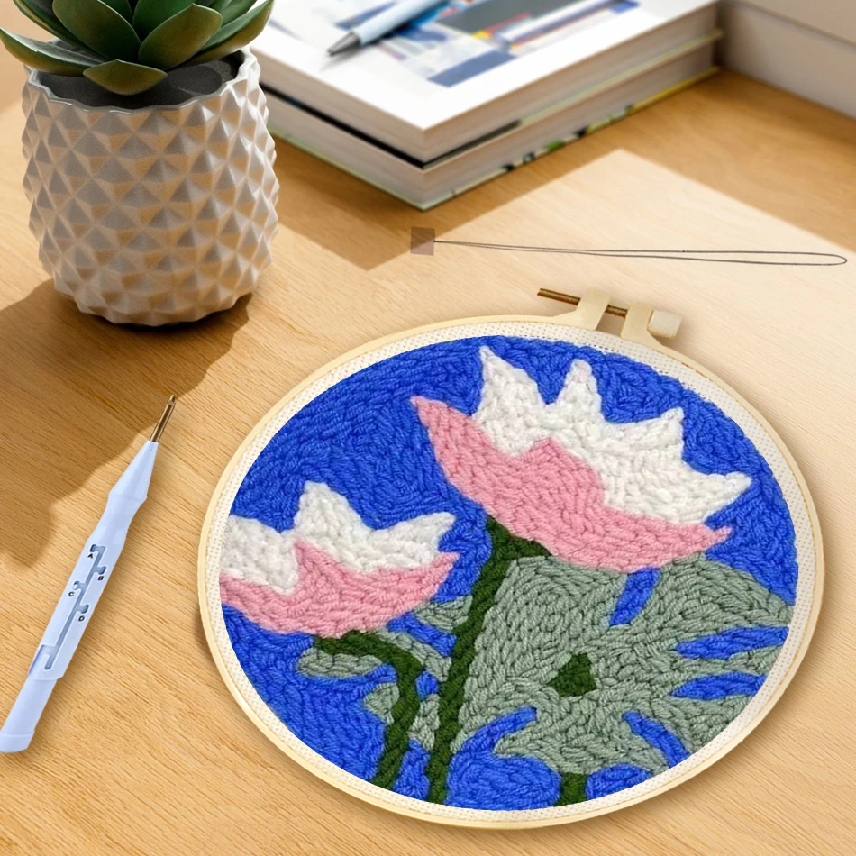 

GATYZTORY Flower Punch Needle Embroidery Home Wall Art Decor Art Supplies Animal Punch Needle Art Crafts For Adults Beginners