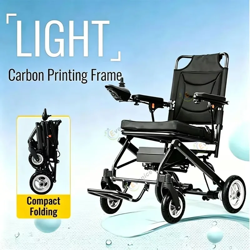 Alloy Lithium Battery Portable Lightweight Folding Mobility Power Electric Wheelchair for Elderly Safe Travel