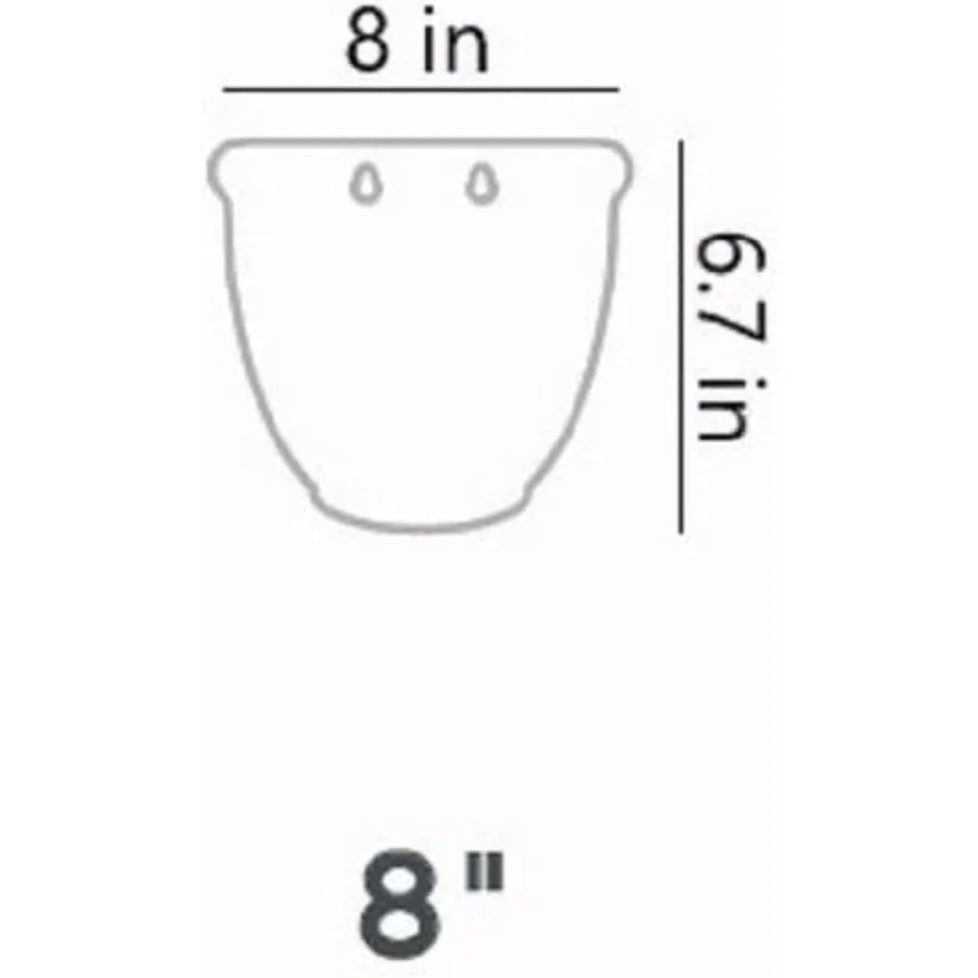 20,3 cm weißer Wandpflanzgefäß zum Aufhängen, Kunststoff-Gartentopf für den Innen- und Außenbereich für Blumenkräuter, einfache Montage