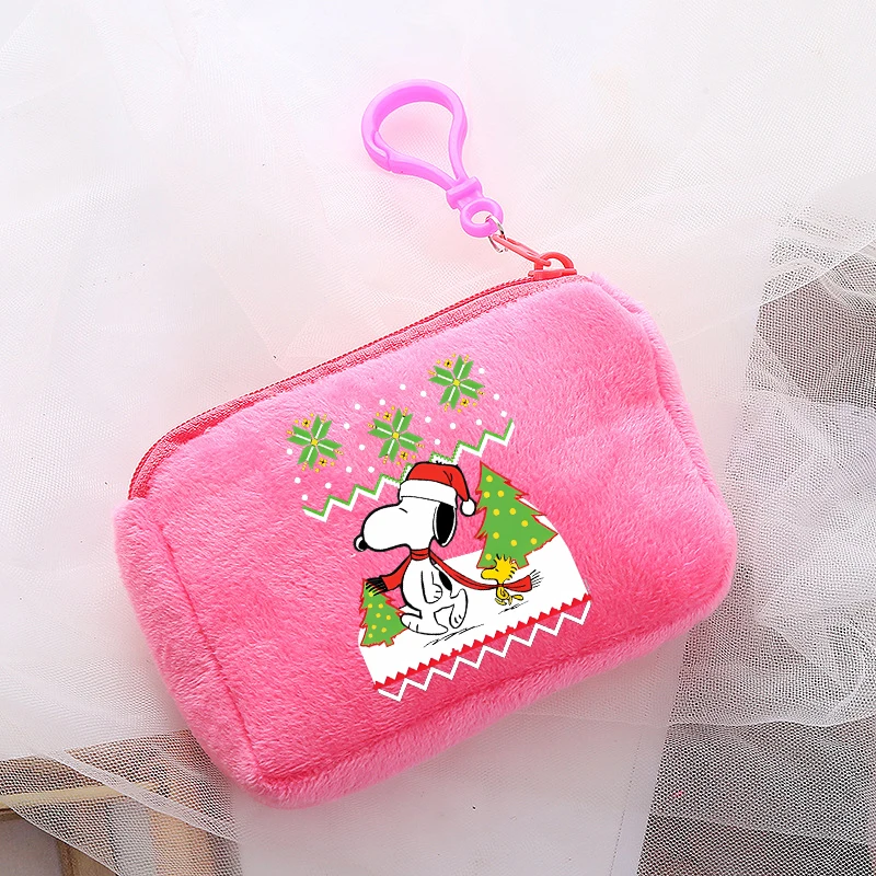 

Snoopy Plush Mini Wallet Outdoor Travel Portable Card Coin Wallet Cute Cartoon Anime Pattern Key Bag Children's Christmas Gift